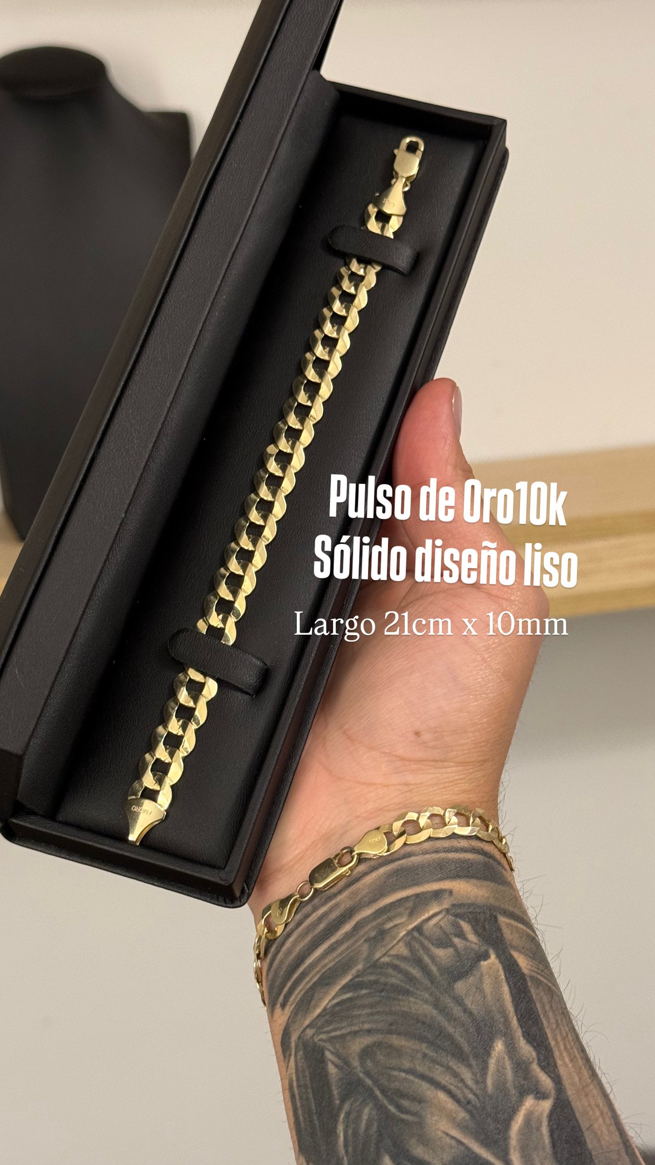 70FB9CC6-9DB0-4A44-9860-F9450D9FE414 PULSO CUBANO ORO10K DISEÑO LISO - Image 1