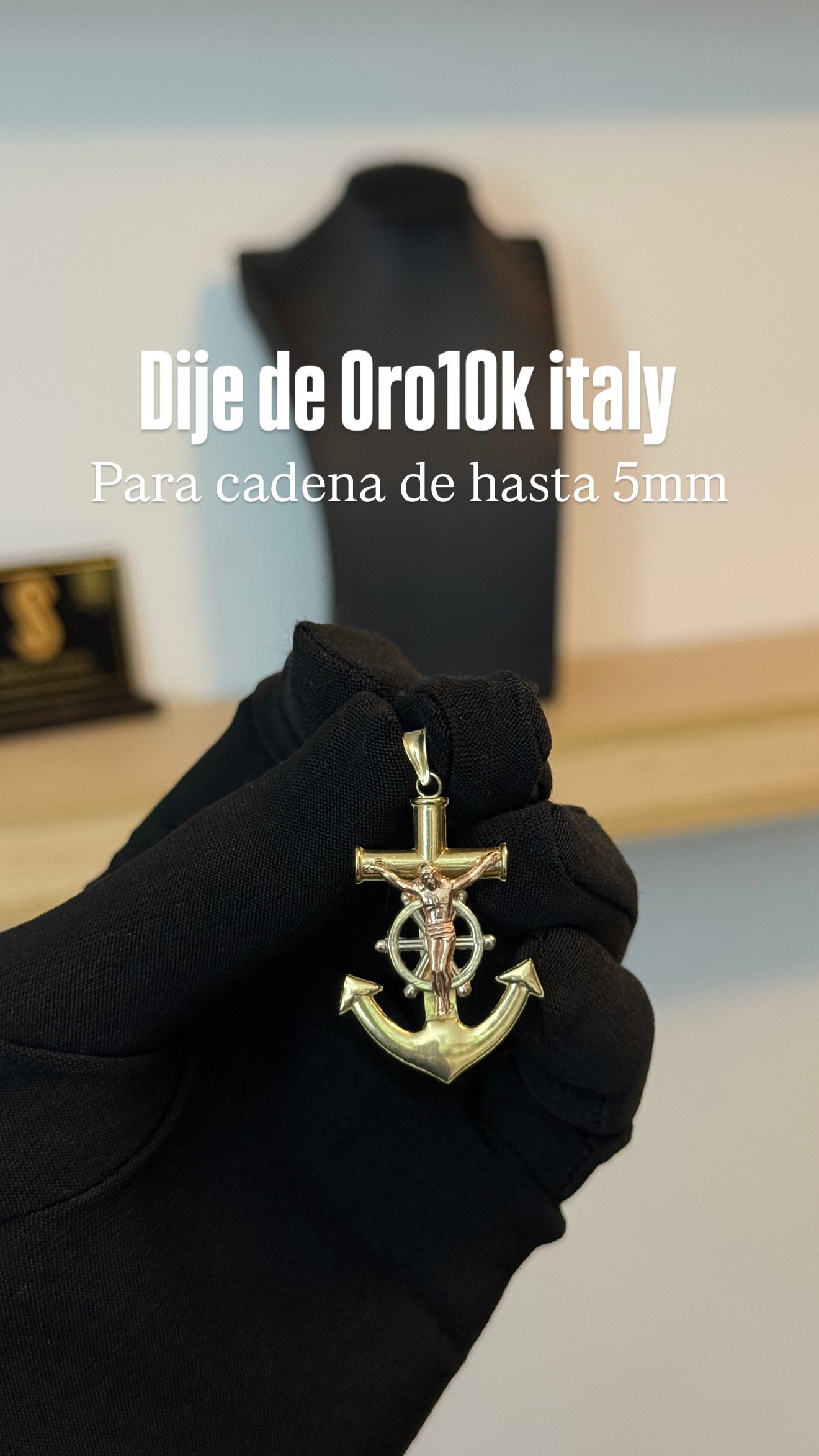 1BE5449A-A04A-4C41-9243-F24792F76791 DIJE DE ORO 10K ANCLA/CRUCIFIJO - Image 1