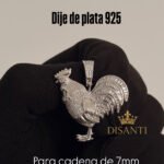 DIJE DE PLATA DISEÑO DE GALLO PLATEADO