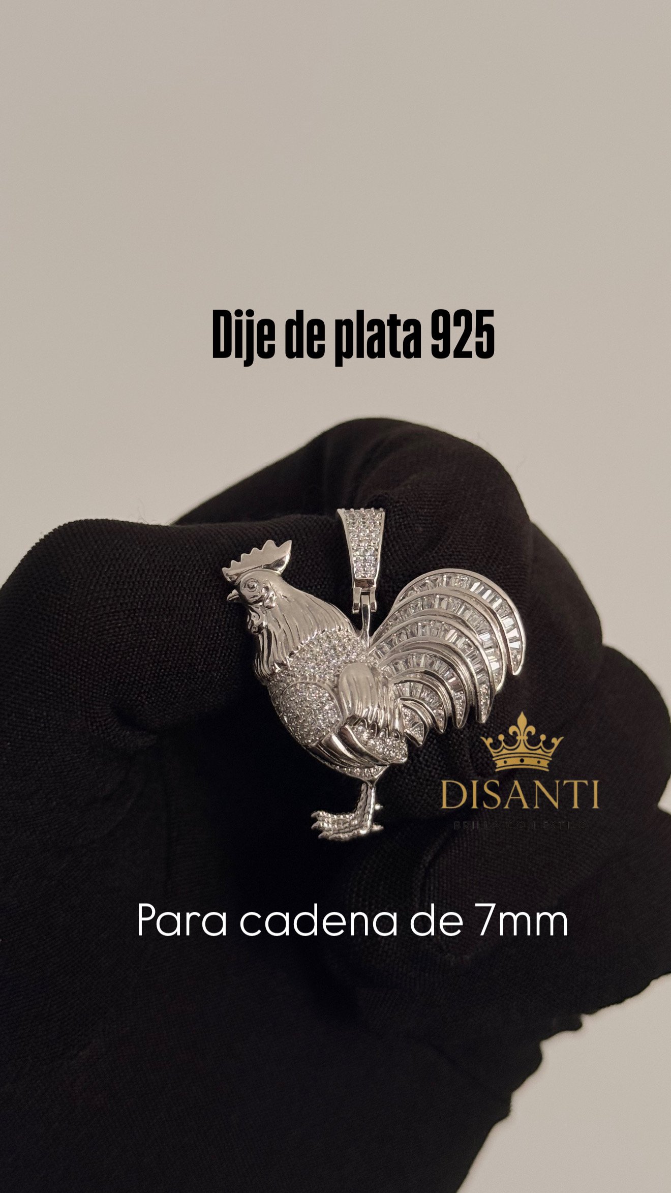 F091B407-8BE9-4071-BE36-76593C60B641 DIJE DE PLATA DISEÑO DE GALLO PLATEADO - Image 1