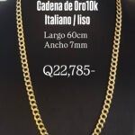 Cadena de Oro10k  Cubana Lisa Sólida