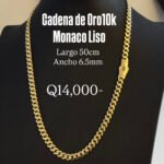 Cadena de Oro10k Monaco Liso