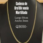 Cadena de Oro10k Vacía martillada