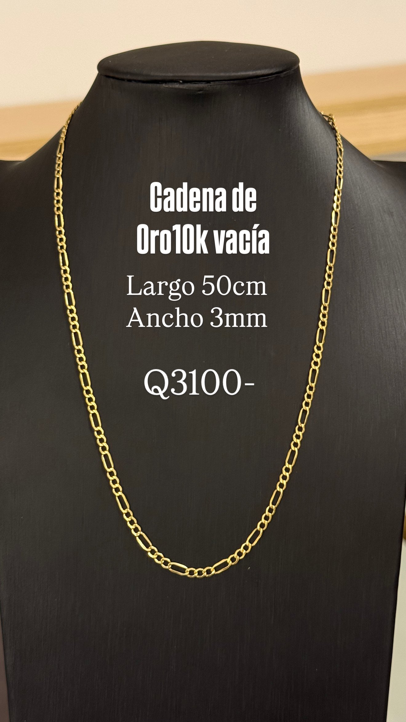 26904E60-909E-43BA-9204-3FBDD6FA68AC Cadena de Oro10k Vacía lisa - Image 1