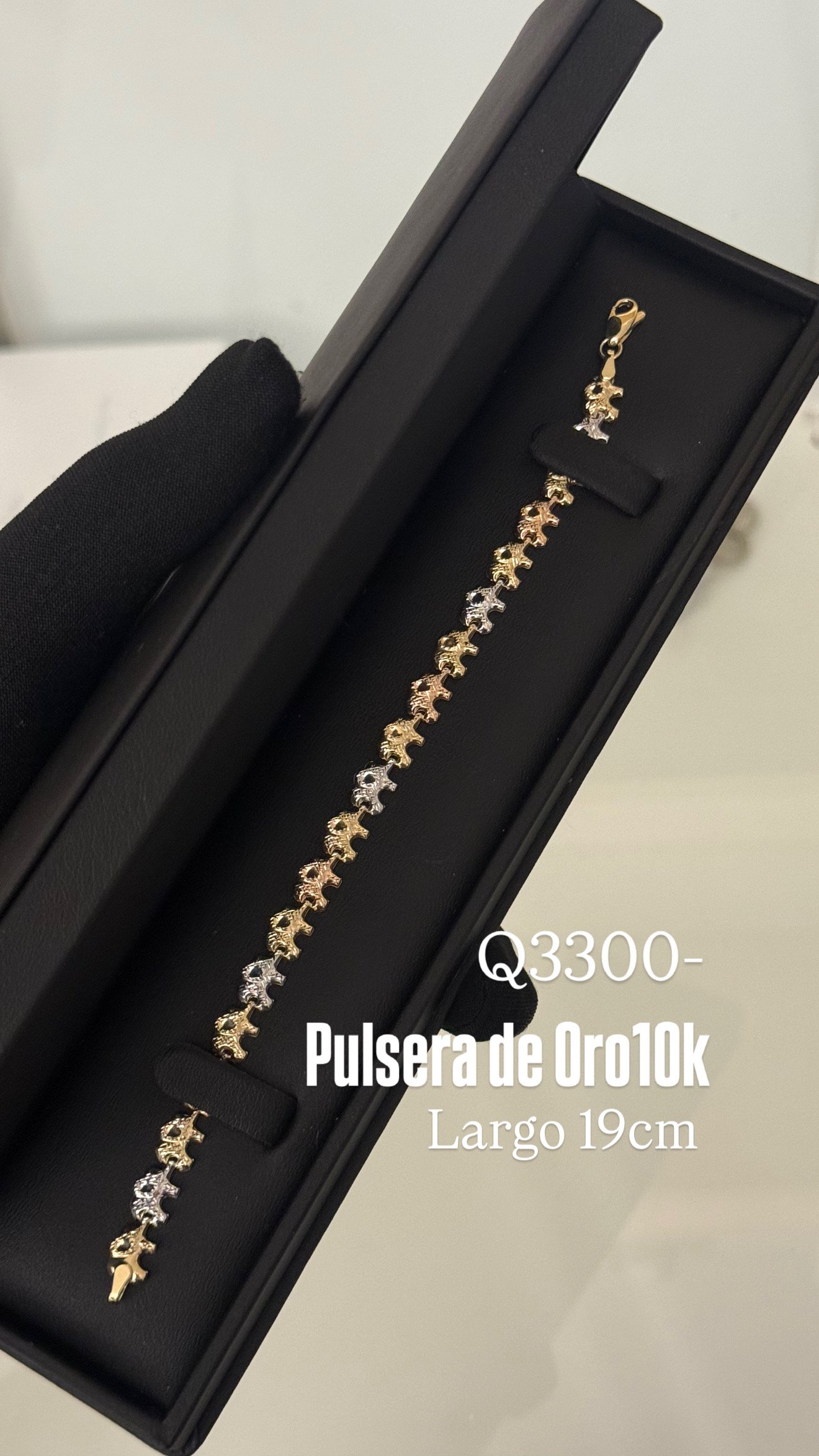 93F43CEF-5DE1-470C-8151-5B5FD0ED2F6A Pulsera de Oro10k Elefante 3 oros - Image 1