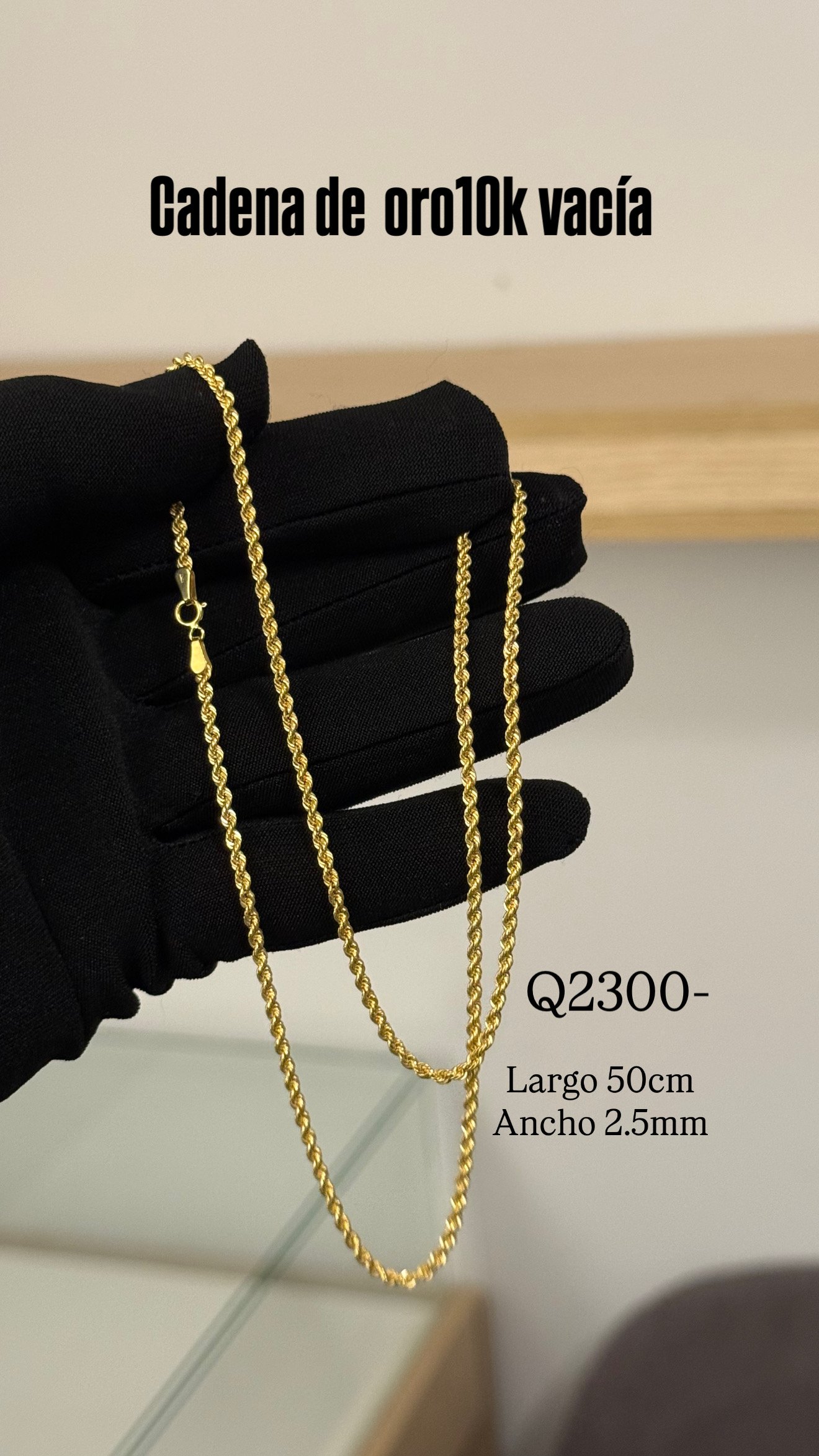 A4B1BB25-634E-4584-A60D-216E5357C202 Cadena de Oro10k Lazo vacío - Image 1