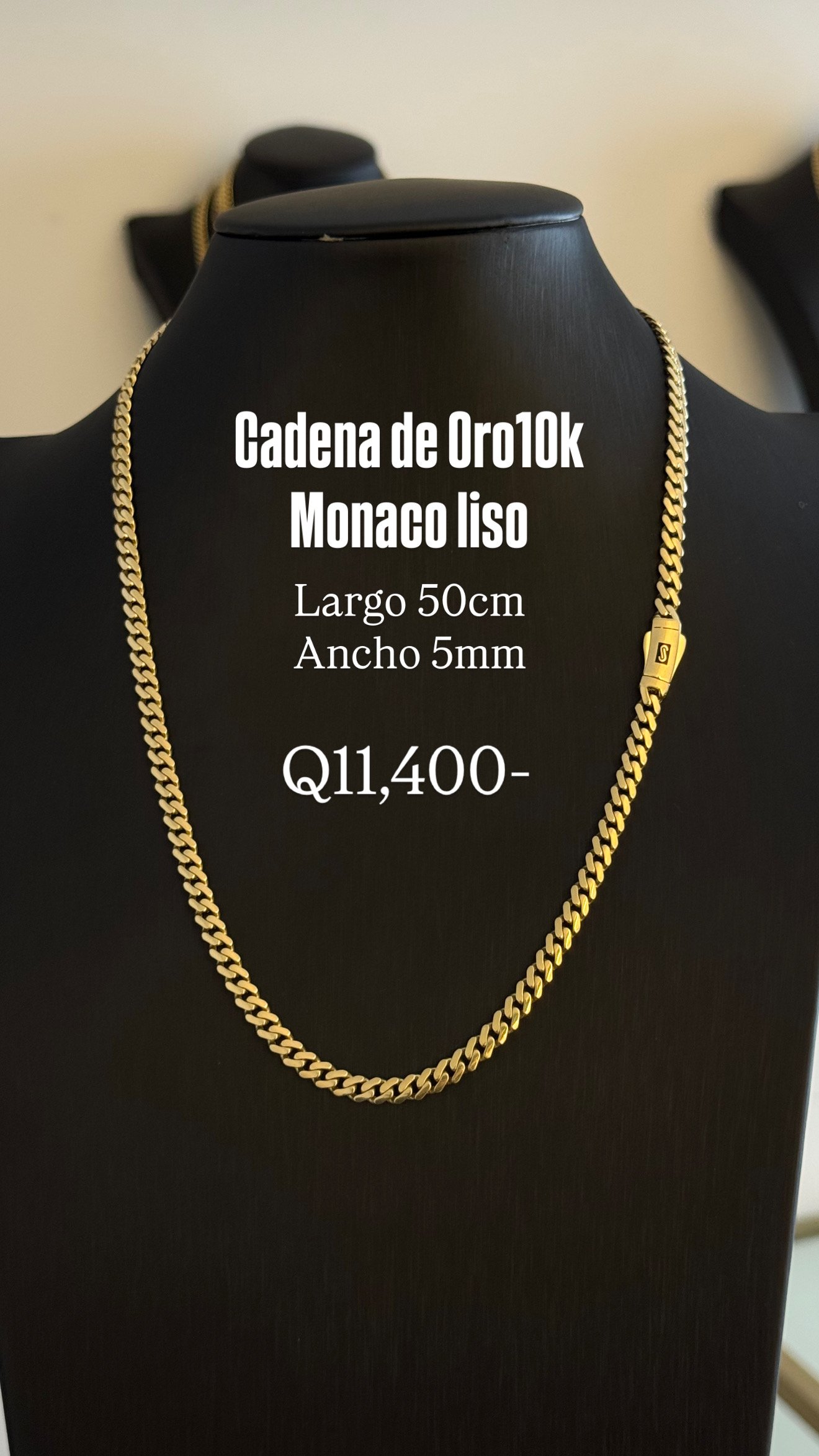 B0CD9872-F6CD-4A1F-B0F4-8EA12805C376 Cadena de Oro10k Monaco Liso - Image 1