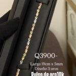 Pulsera de Oro10k 3 oros martillada
