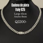 Cadena de plata estilo Mónaco