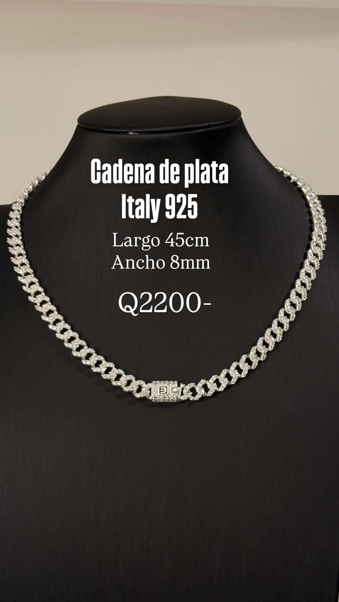 EC54BDF5-C1BF-4E3C-8847-7C1C6AF5D73B Cadena de plata estilo Mónaco - Image 1