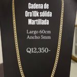 Cadena de Oro10k Sólida martillada